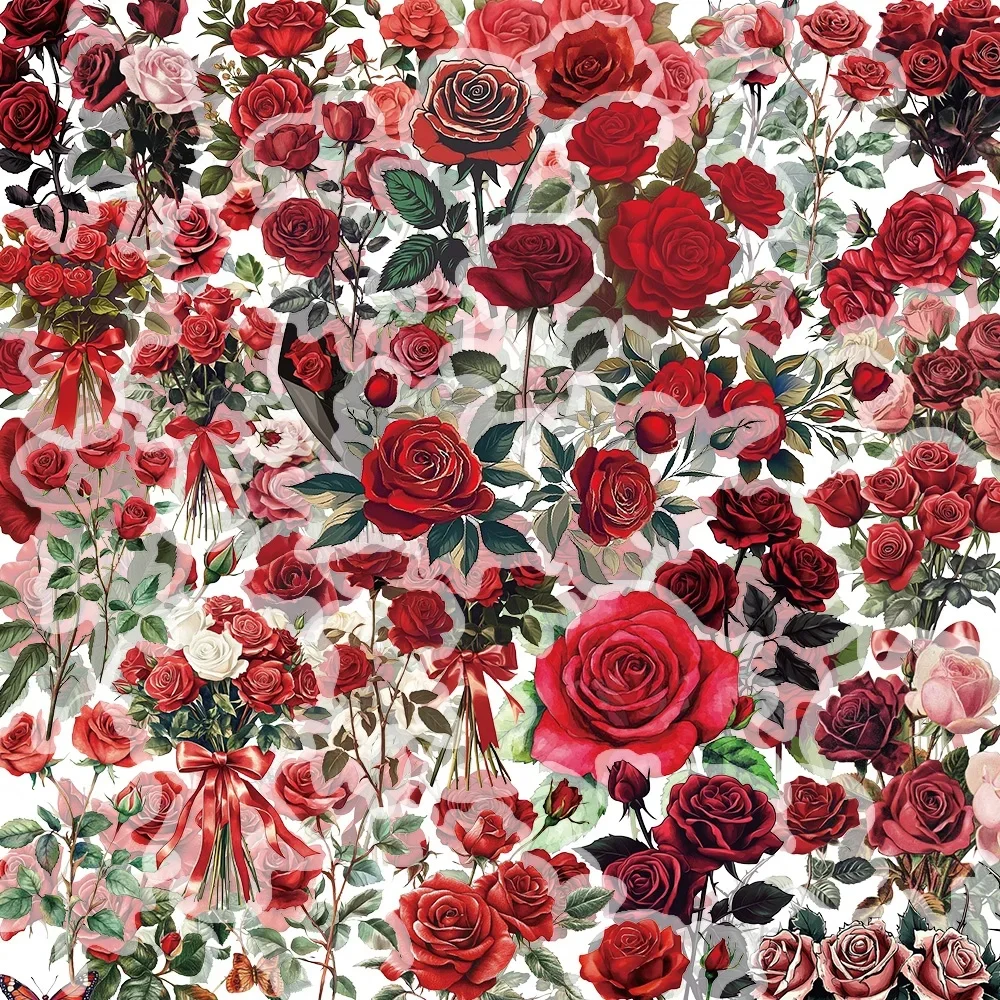 Autocollants Graffiti rétro Rose rouge, 50 pièces, pour ordinateur portable, tasse d'eau, plaque, Scrapbook, autocollants décoratifs personnalisés