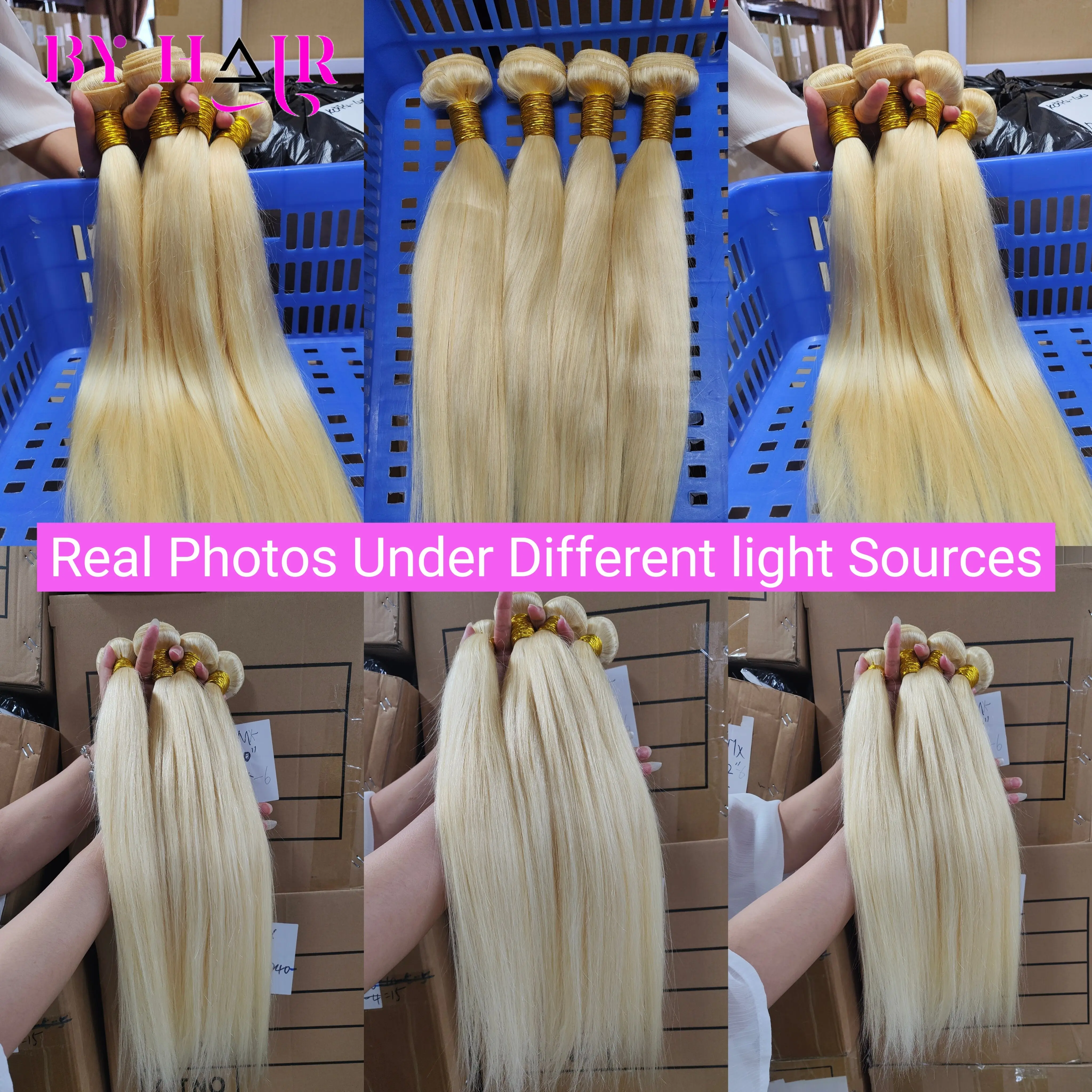 613 Blonde Human Hair Bundles 30 32 Inch Brazilian Remy Hair Weave Honey Blonde 1 3 4 Straight Bundles Wholesale Hair Extensions