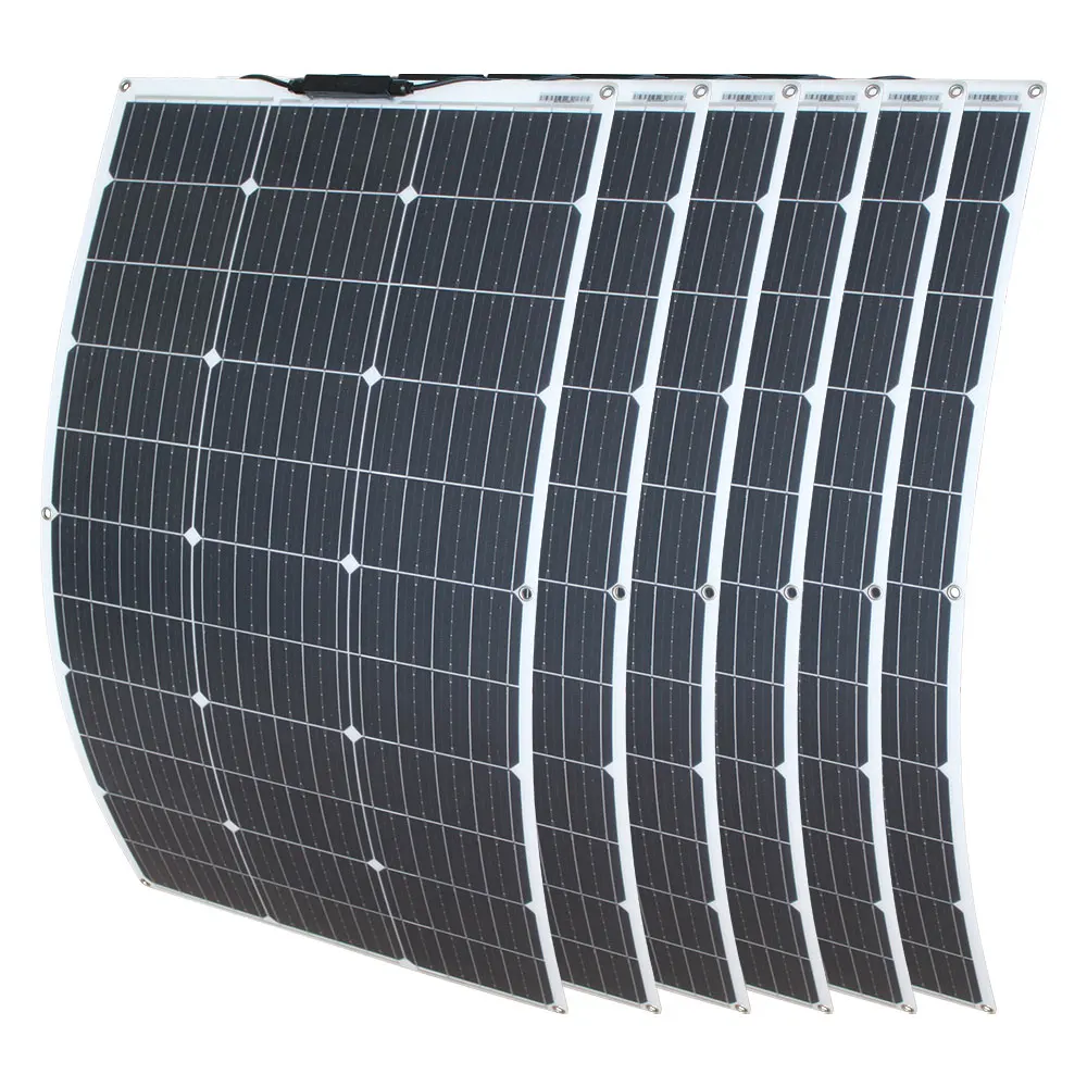 18V 100W Flexibles Solarpanel 200W 300W 400W 500W 600W Solarpanel-Set Biegbare Solarpanels für gebogene Wohnmobildächer und Boote