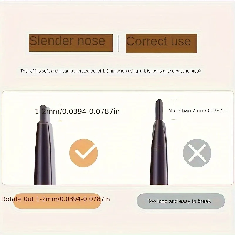 Lápiz de cejas Triangular de doble cabeza con giro automático, resistente al agua y al sudor, antimanchas de larga duración