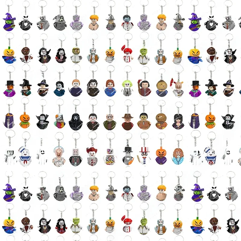Porte-Clés Série Vampire Homme Citrouille Sorcière 3D, Figurines de Dessin Animé d'Halloween, Bricolage, Modèle Classique, Jouets pour Enfants