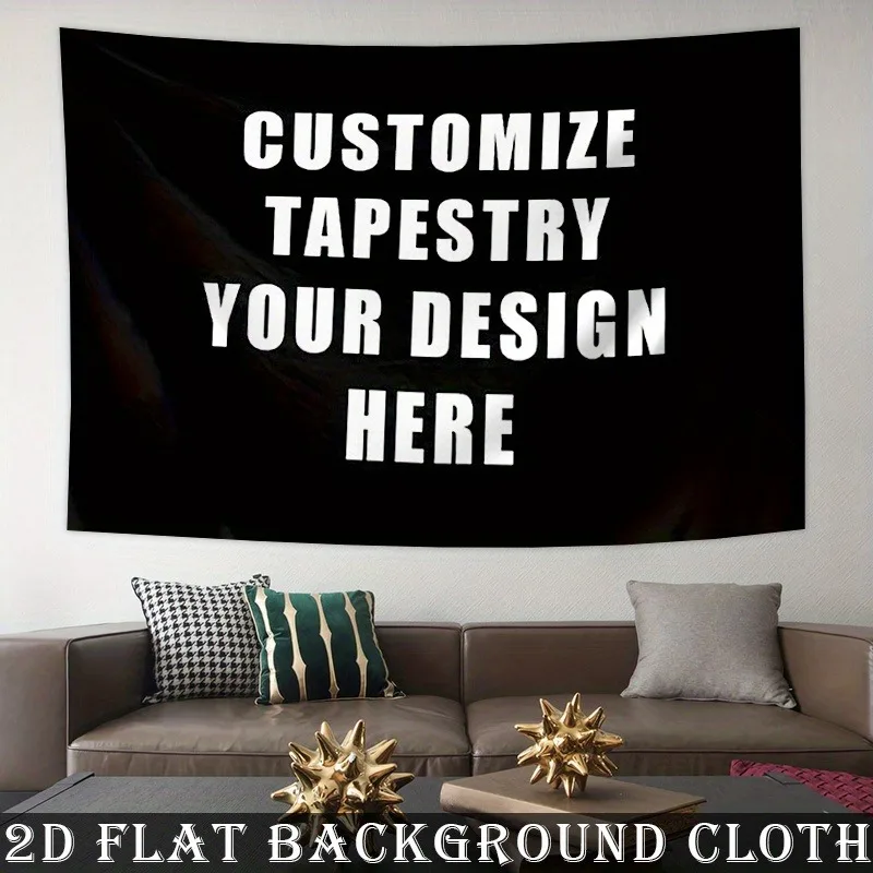 2D Single-Piece Flat Banner, Exclusively Personalized. This Customizable Tapestry Lets You Add Your Own Text.