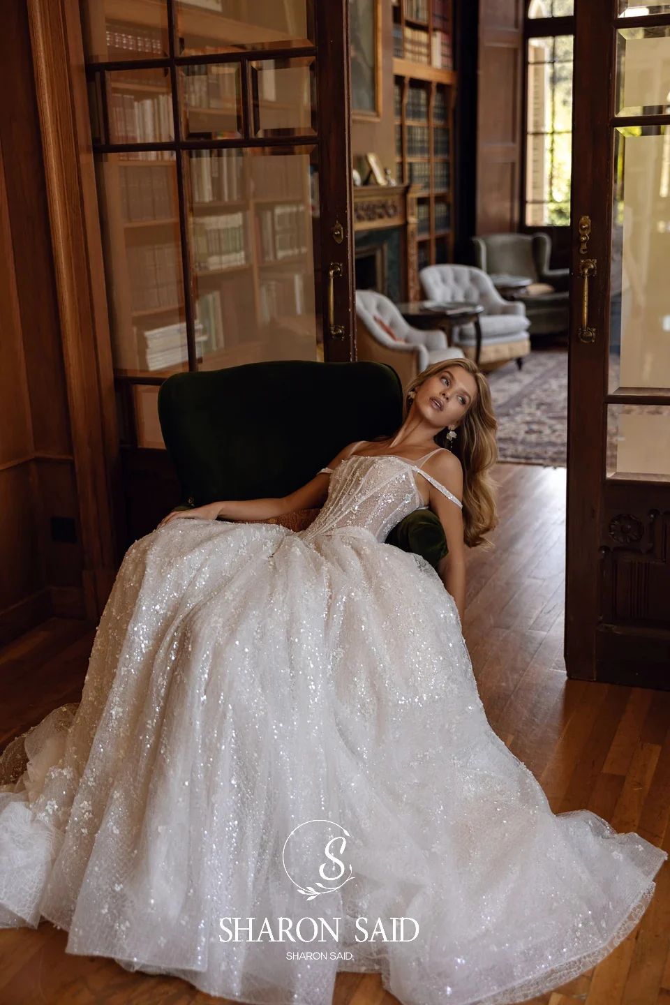 Sharon Said 2025 Abito da sposa in tulle senza spalline di alta qualità di lusso A-Line cappella treno abiti da sposa principessa SW389 personalizzato