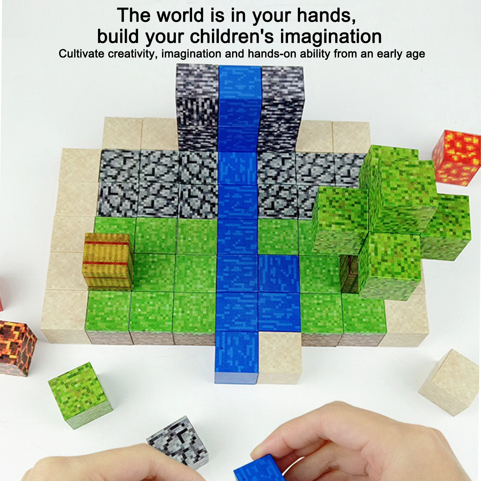 2025 nuevo 124-212 Uds juego de bloques magnéticos Mine imán mundos DIY juguetes para niños niñas STEM Montessori cubos sensoriales juego juguetes regalo