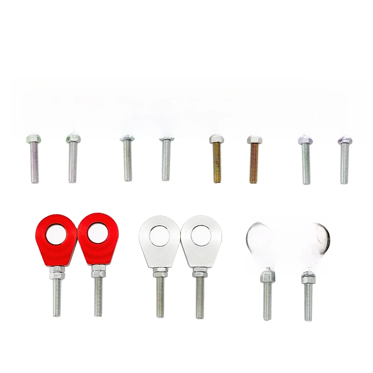 1 paar 7 Farben 12mm/15mm Hinterrad Achse Loch Kette Spanner Teller für Motorrad Modifikation teile Zubehör