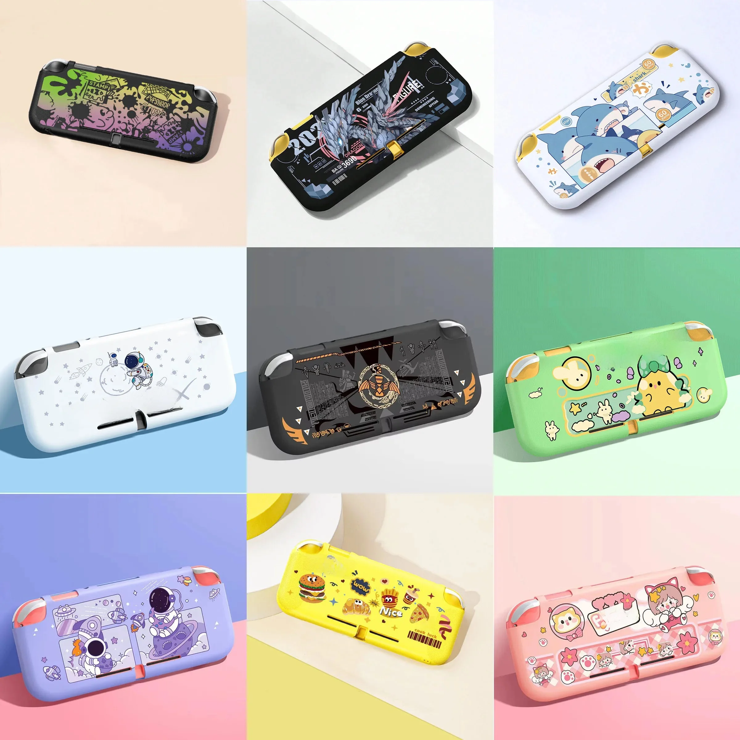 Coque de protection souple en TPU pour console de jeu Nintendo Switch Lite, coque de protection arrière, housse de pare-chocs mignonne, accessoires de manchon
