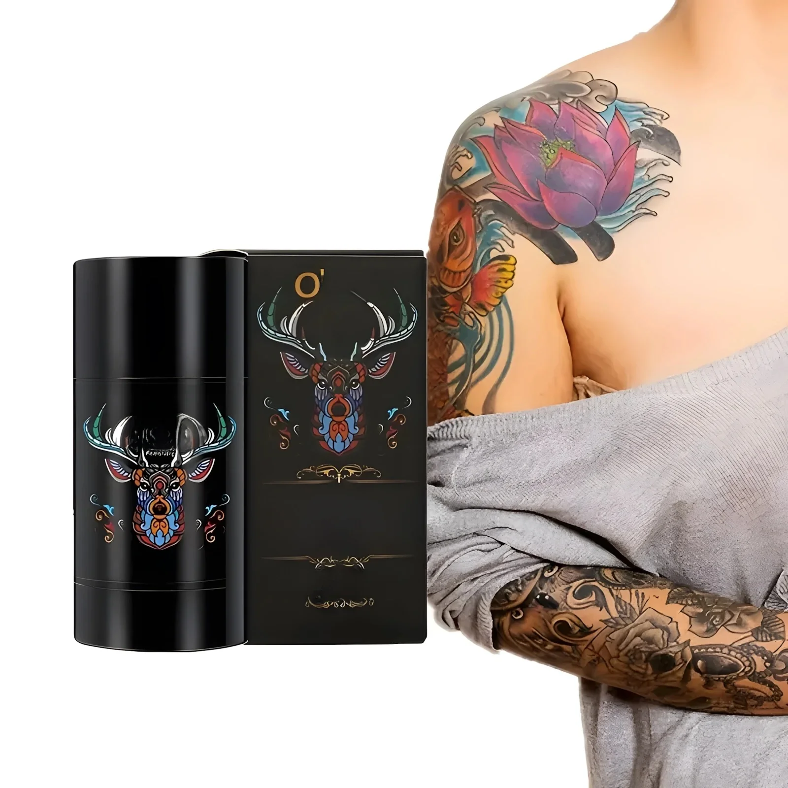 Bâton de soin de tatouage, fixation de couleur, hydratant, nourrissant pour la peau, doux, broderie de tatouage, crème de tatouage, type rotatif