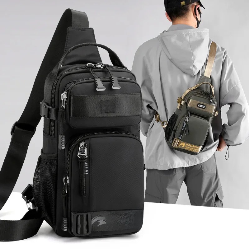 Męska mała torba na klatkę piersiową na telefon, nerka crossbody na ramię, saszetka biodrowa, męska torebka, torba na szyję, torba crossbody na bok, torba na siłownię, moda 2025 — zdjęcie 2