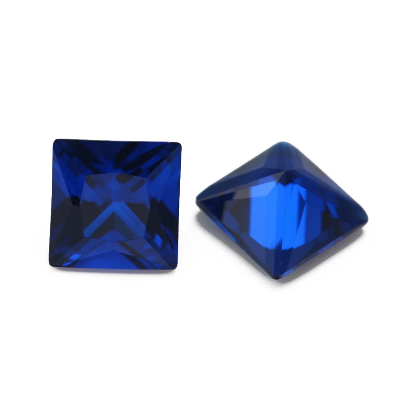 

Size 3x3mm~10x10mm Square Princess Cut 112# Blue Stones Loose Synthetic Spinel Gemstone Beads for Jewelry Making