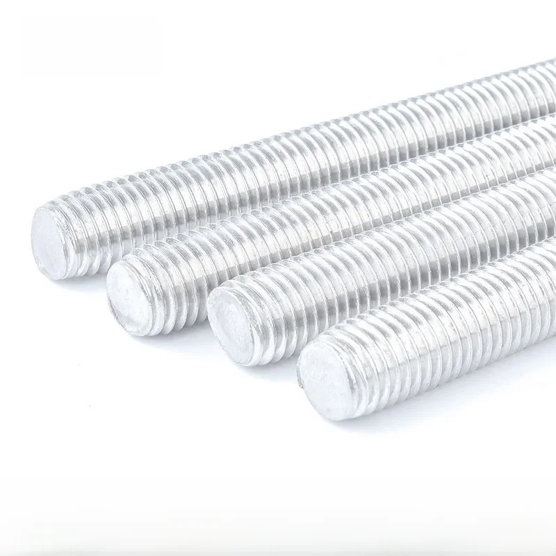 Tige filetée en alliage d'aluminium, barre filetée complète, goujon entièrement fileté, tige de vis M6 M8 M10 M12 M14x40/50/60/70/80/90/100/200, 10 pièces