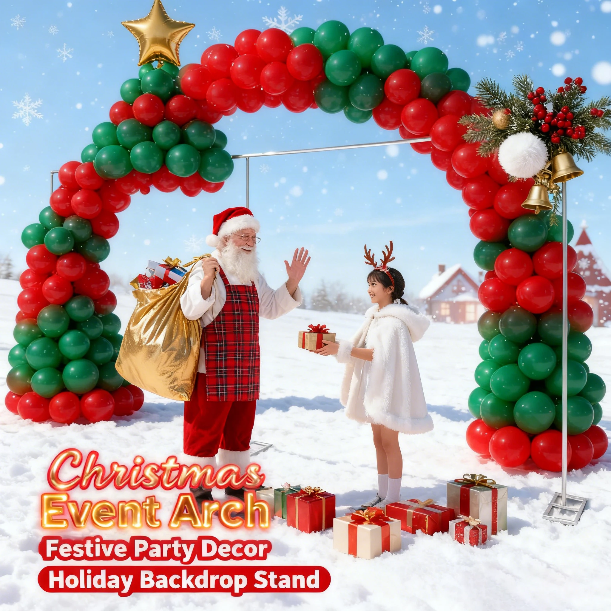 

10x20ft Silver Wedding Backdrop Stand Arch Kit Carbon Steel for Weddings/Parties, Banquets, Anniversary Celebrations, etc