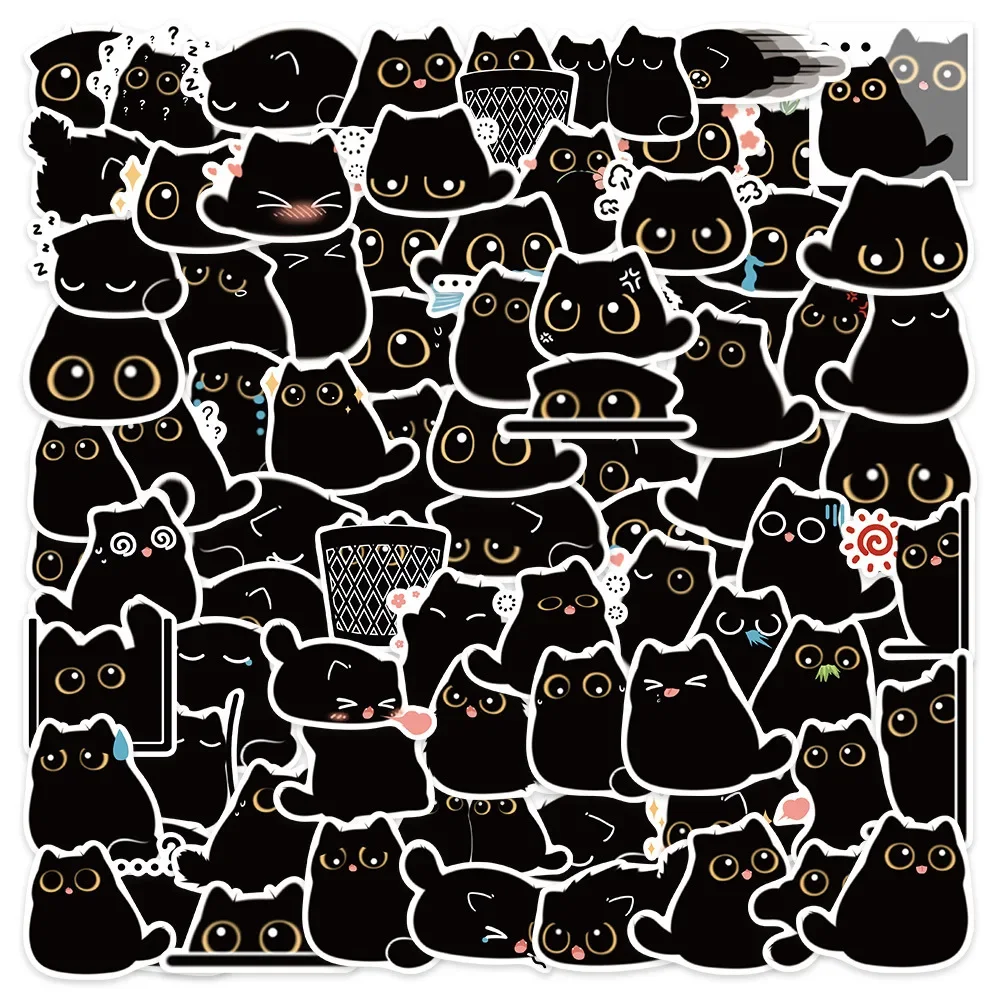 40 pçs/set gato preto bonito kawaii adesivos vintage para diy caso de telefone notebook guitarra