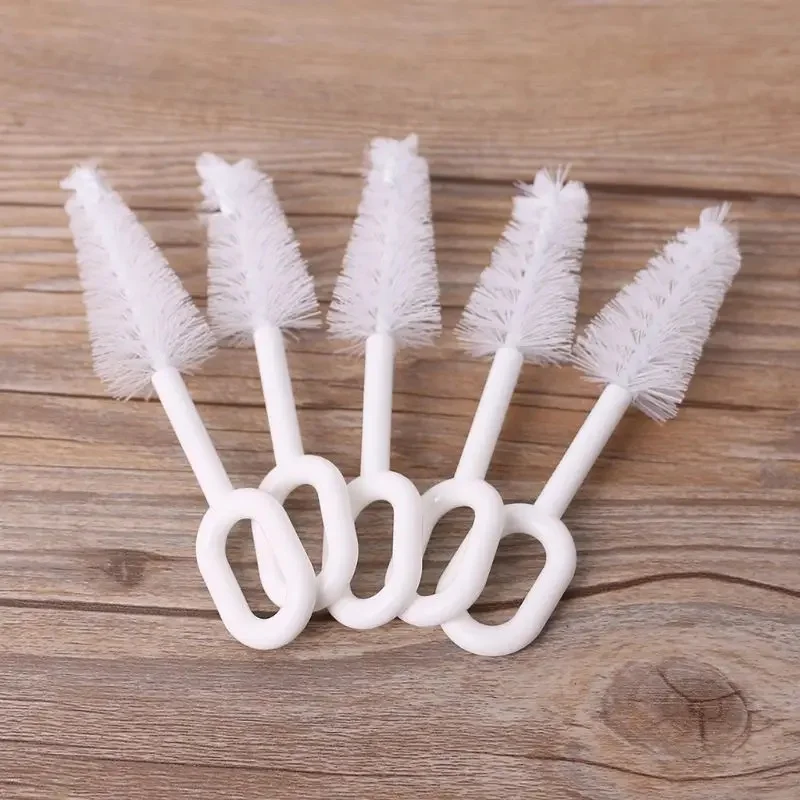 5 pièces/ensemble bébé mamelon bouteille de lait brosse sucette nettoyant brossage pour tous les mamelons brosse blanche tasse de café bouteilles en verre