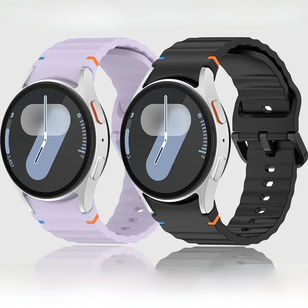 Oficjalny oryginalny silikonowy pasek do Samsung Galaxy Watch 6 4 Classic 47mm 46mm 43/42mm Wymienny pasek do zegarka 7 6 5 4 40mm 44mm — zdjęcie 2