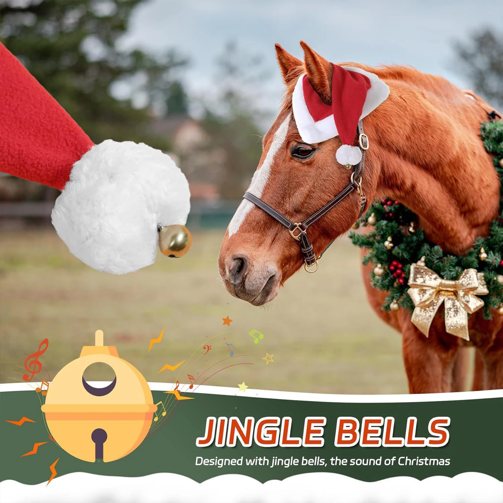 Kép 3: Lova karácsonyi Fejfedő, Avatás Fejfedő Estély kupak Fejezetdísz headwear lova santa Fejfedő Karácsony lova Fejfedő számára cosplay, karácsonyi Avatás