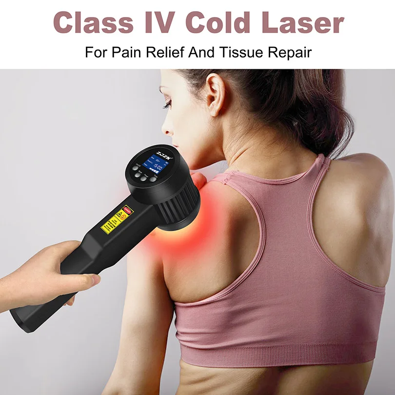 Portable Cold Laser Therapy Device for Pain Relief Anti-inflammation Tissue Repair and Wound Healing 5W 15x808nm 10x650nm