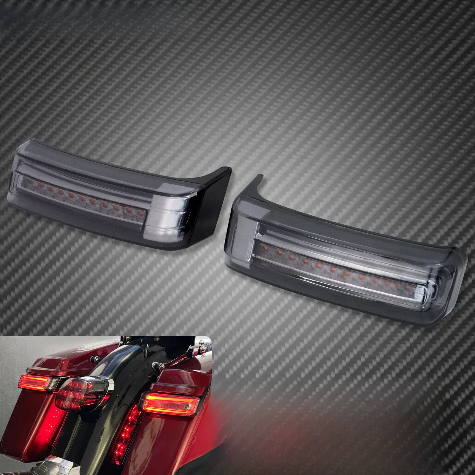 MAKCJE motocyklowe sakwy tylne światło hamowania Turn Signal lampka bagażowa wskaźniki LED dla Harley Touring Road King Street Road Glide CVO Limited 1997-2013 2014-2022 — zdjęcie 2