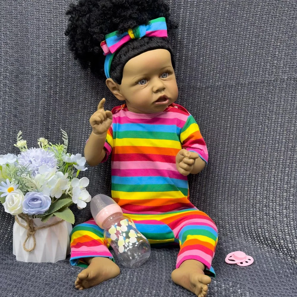 Bambole per bambini rinate realistiche: bambola realistica in vinile morbido e carino da 22 pollici, bambole gonfiabili per la vita reale (SOLO BAMBOLA/SENZA ACCESSORI)