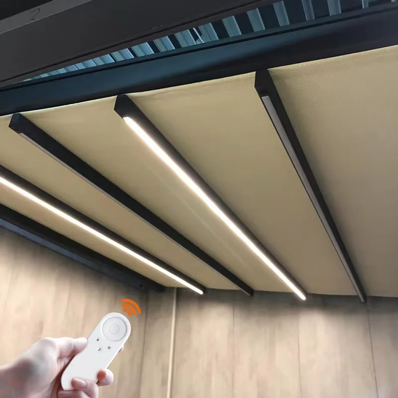 عريشة قابلة للطي من مادة PVC مقاومة للماء قابلة للطي من مادة PVC قابلة للطي وقابلة للسحب ومظلة كهربائية مع مظلة عريشة مع مظلة #5