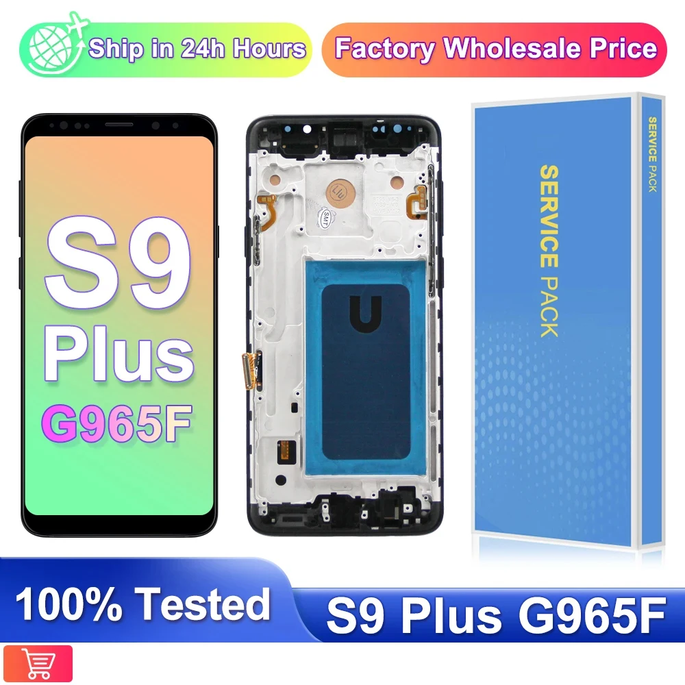 TFT S9 Plus Screen For Samsung Galaxy S9 Plus S9+ LCD Display G965 G965F Touch Screen Replacement Digitizer Assembly with Frame