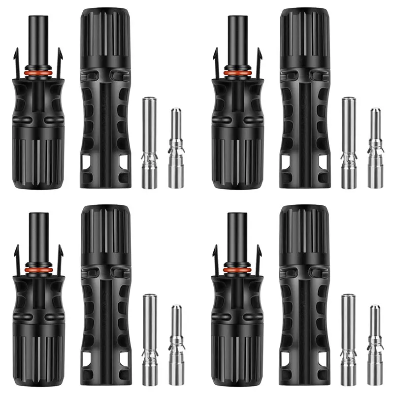 4 Pairs Solar Connectors kit Waterproof Photovoltaic Connectors Male/Female 65A 1500V DC Compatible with 10mm² 8AWG PV Cables