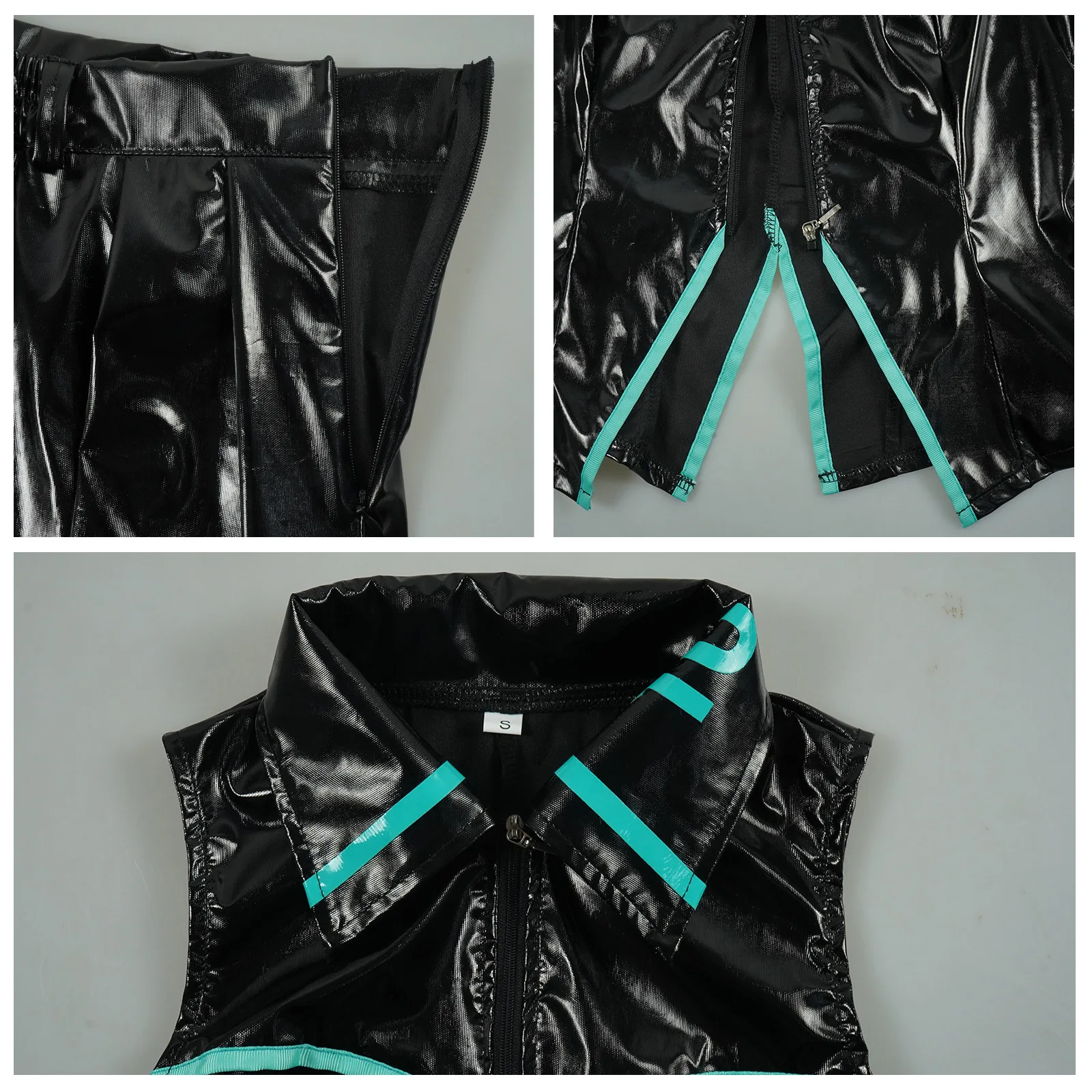 2025 miku 16th aniversário cosplay traje feminino vestido de couro patente alta qualidade anime role play conjunto