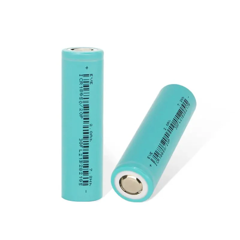 100pcs EVE 18650 3.7v 2000mah Grade A Cylindrical Lithium Battery for Electric Vehicles