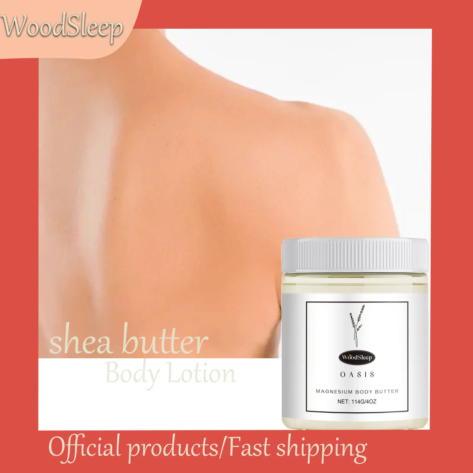 

Woodsleep 114g Magnesium Body Butter, Repair Demaged Skin Barrier, Strong Moisture lock,, Lasting Hydrating Cream