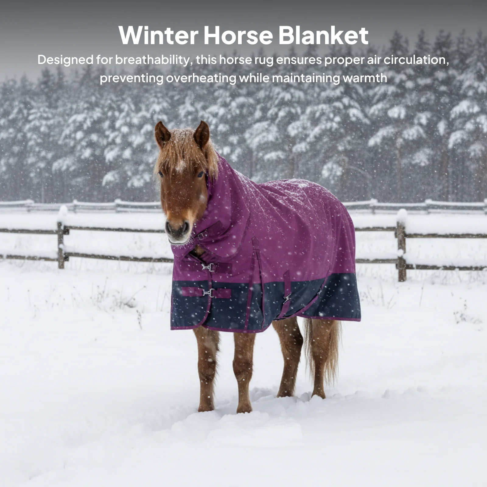 

Зимнее конное одеяло (1 шт.), водонепроницаемое, из ткани Оксфорд 600D, морозостойкое, утолщенное, для верховой езды на открытом воздухе