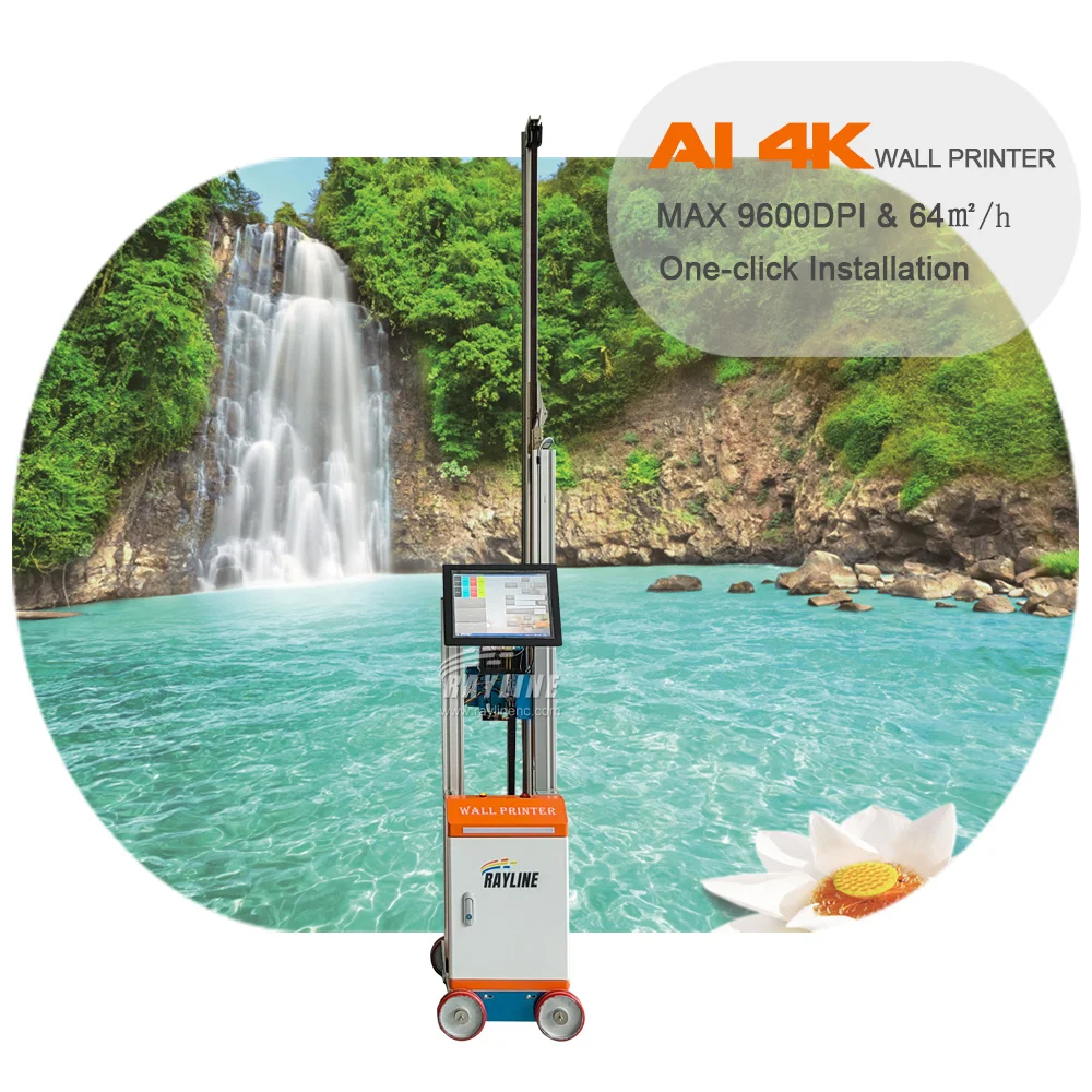 آلة طابعة الحائط العمودية AI 4K مباشرة إلى آلة طلاء الحائط طابعة نافثة للحبر