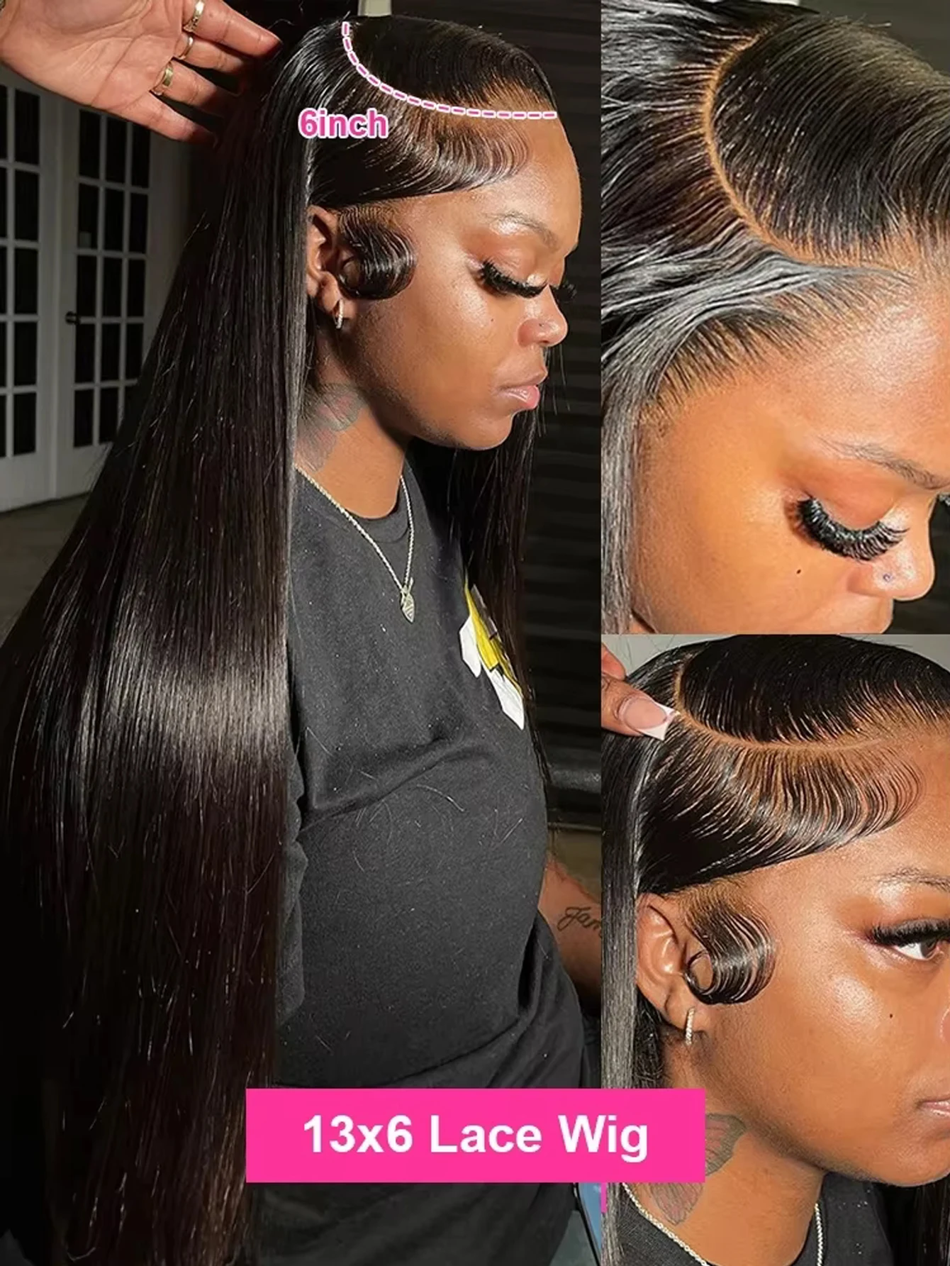 13x6 HD الدانتيل أمامي العظام مستقيم غلويليس قبل قطع مستقيم الدانتيل الباروكة جاهزة لارتداء 100% باروكة من شعر طبيعي قطعها مسبقا