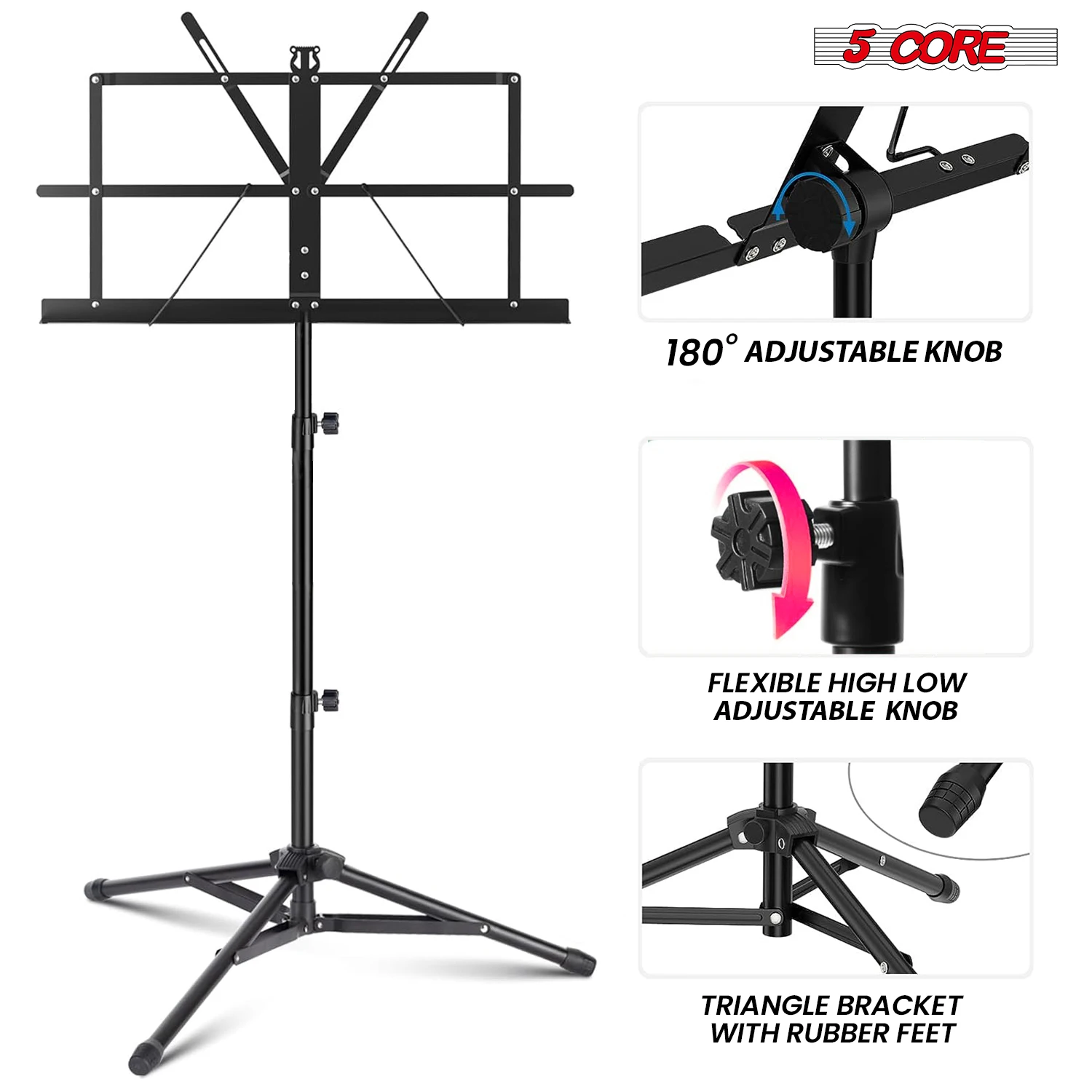 5 Core Music Stand Adjustable 52