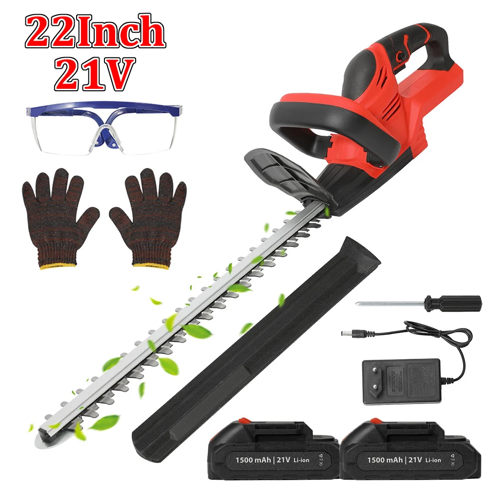 Cortasetos inalámbrico de 22 pulgadas, cortasetos eléctrico de 7500mAh, herramientas de poda para jardín, compatibles con batería Makita de 21V