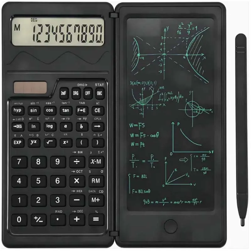 

1 шт. складной научный калькулятор на солнечной энергии с 10-значным ЖК-дисплеем, компактный складной дизайн, доска для рукописного ввода