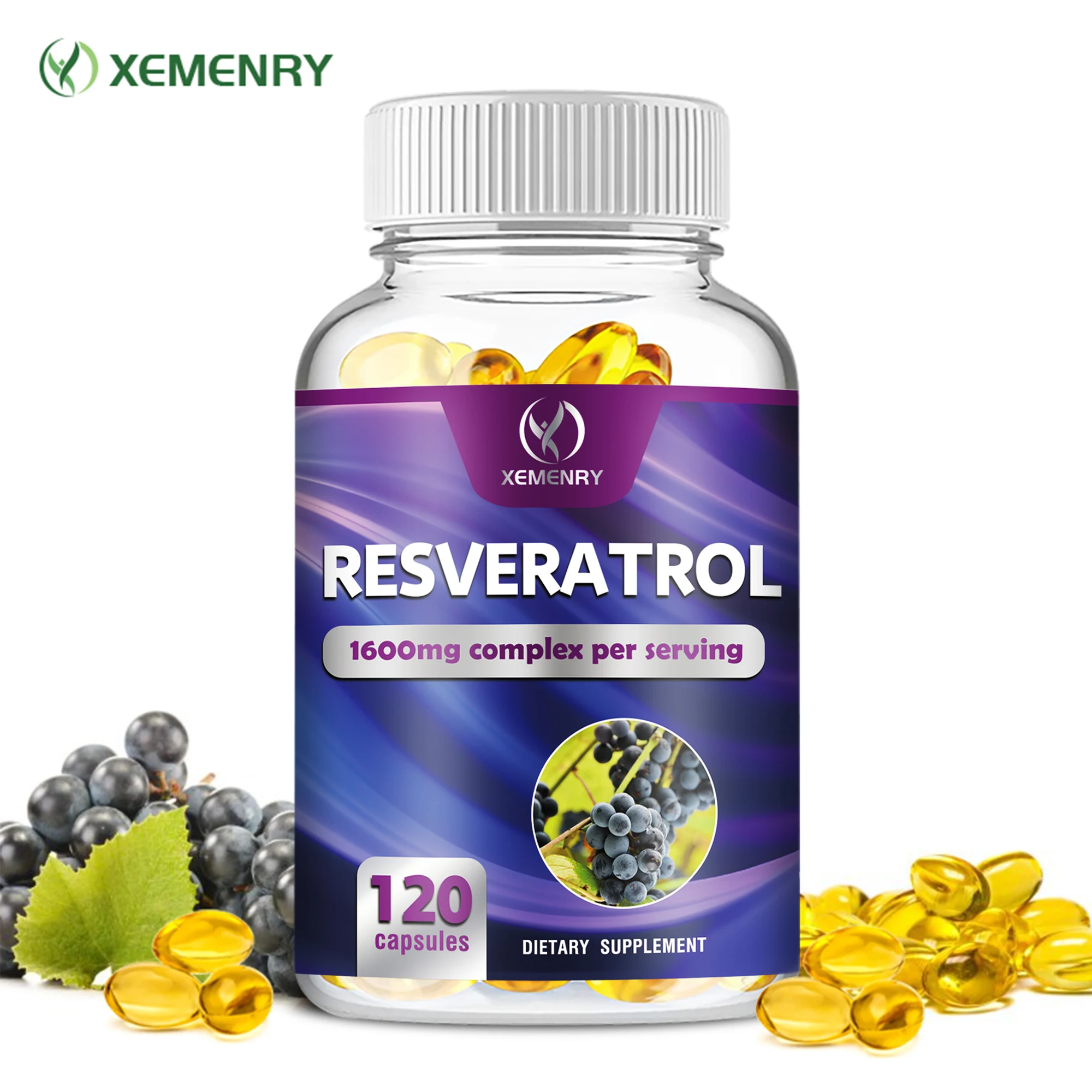 Resveratrol - Heart, Cardiovascular, Skin, Circulatory Health, Promotes Metabolism, Anti-aging, Antioxidant - 120 Capsules