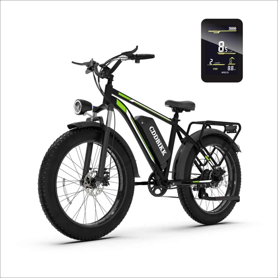 

F26 Electric Bike for Adults 110V-240V Ebike 1500W(Peak) Motor 48V 17.5Ah Battery Electric Bike, 26 ”x 4.0 Fat Straps Electric