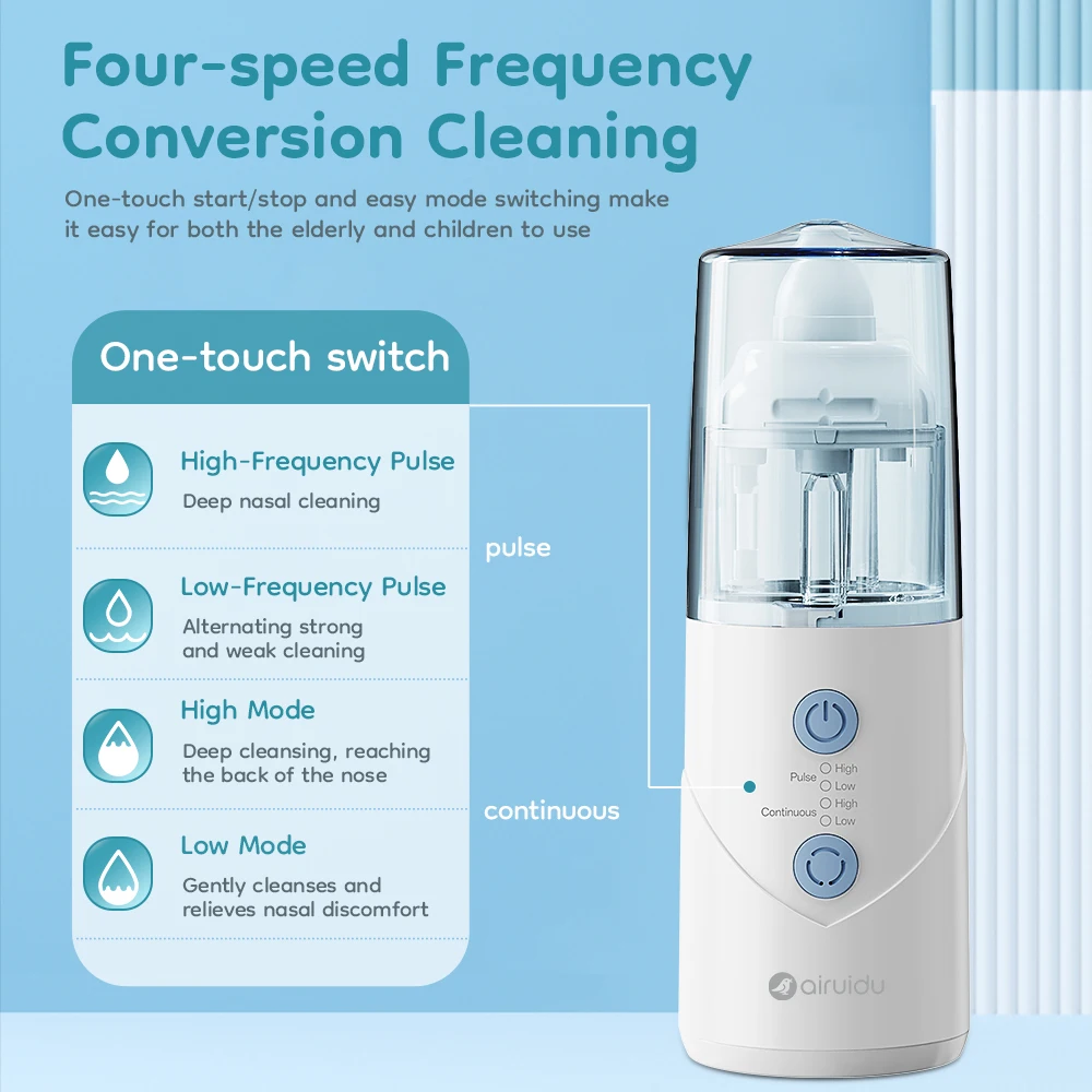 Электрический ирригатор для носа, 4 регулируемых режима, малошумный подарок, 5, носовая соль, избегайте алергического ринита, взрослых и детей Neti YT500