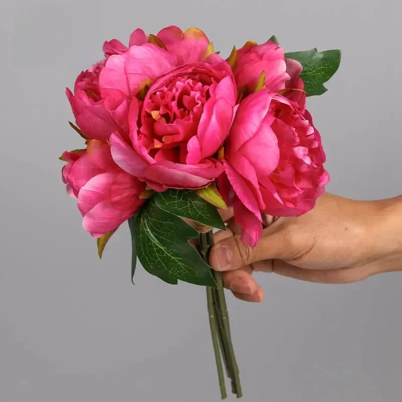 6 Teile/los Seide Künstliche Pfingstrose Bouquet Blumen Dekoration Rosa Rot Weiß Künstliche Gefälschte Pfingstrosen Blumen Hause Dekoration