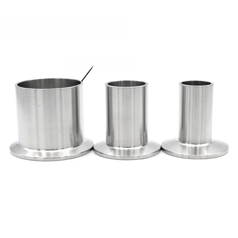 Longueur 50mm OD19/25/32/38/45/51/63/76/89/102mm SS304/316L, virole de soudage longue en acier inoxydable, bride de raccord de tuyau à trois pinces