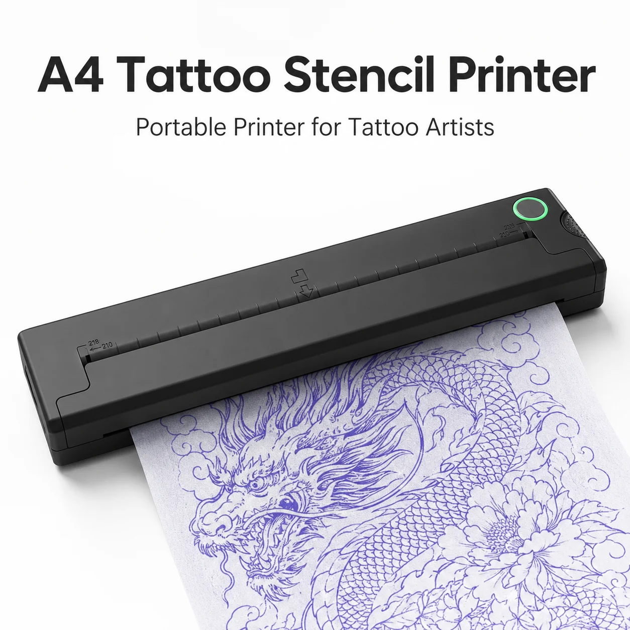 Compact Tattoo Stencil Printer Portable No Ink Needed Smartphone Or Computer Control 3 Simple Steps Flexible Connection for Tattoo Design Transfer