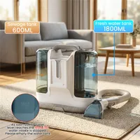 Nettoyeur de tapis portable 450W 10KPA, aspirateur multifonctionnel à main, nettoyeur de tapis et de canapé humide, double réservoir d'eau, machine à nettoyer les taches pour canapé et siège de voiture 3