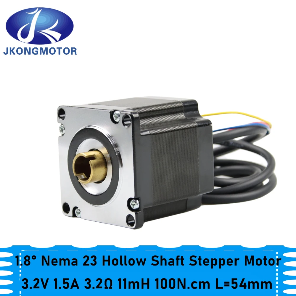 JKM Nema 23 Stepper Motor Hollow Shaft Bipolar 1Nm 1.5A 57x57x56mm Stepping Motor 15mm Shaft for CNC Milling Engraving