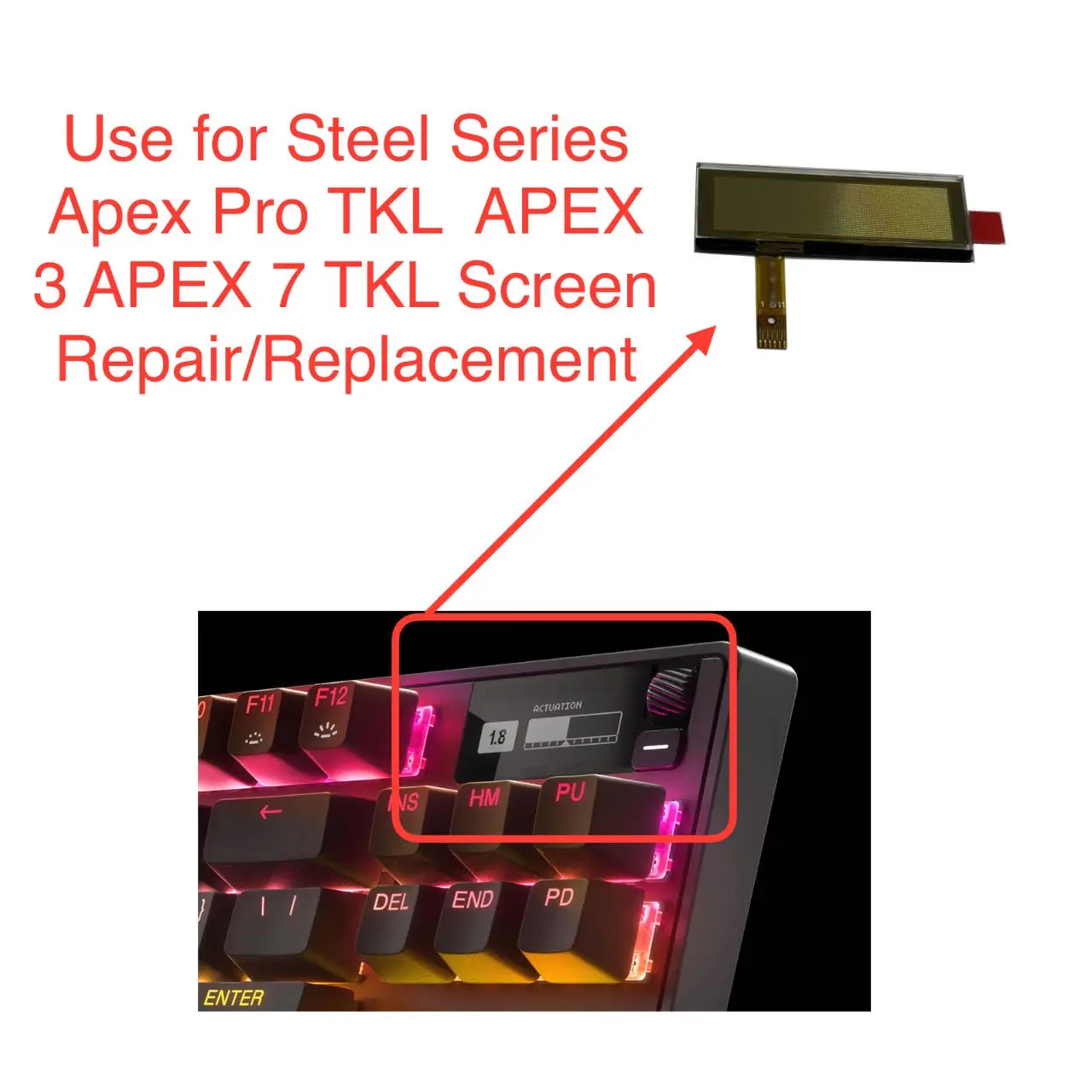 steelseries-apex-pro-tkl-apex-3-apex-7-tkl用-oled液晶ディスプレイ修理-交換
