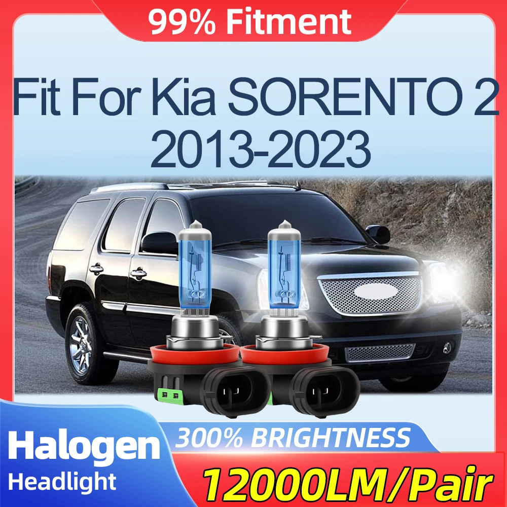 

Fit For Kia SORENTO 2 2013-2020 2021 2022 2023 12000LM Super Bright Fog Lamps 100W Halogen Headlamps 6500K 12V Halogen Bulbs