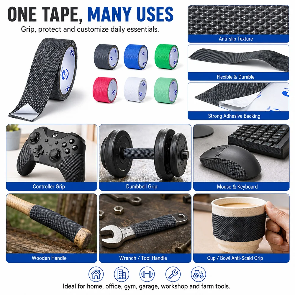 Anti-Slip Tape – Waterproof, Non-Skid Bathroom Floor Tile Grip, Diamond Texture, Wear-Resistant Self-Adhesive Strips