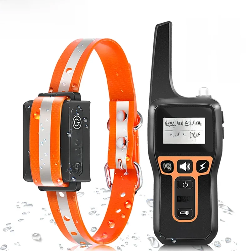 ROJECO 1000 m elektrisches Hundetrainingshalsband mit Fernbedienung, wasserdicht, wiederaufladbar, für Hunde, Rinde stoppen, Schockhalsband, Elektroschocker
