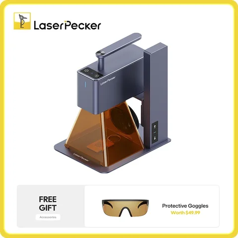 Laserpecker Laser Engraving Machine With 5W 2K Bluetooth 5.0 Mini Portable Engraver For Woodworking DIY Paper Leather LP2