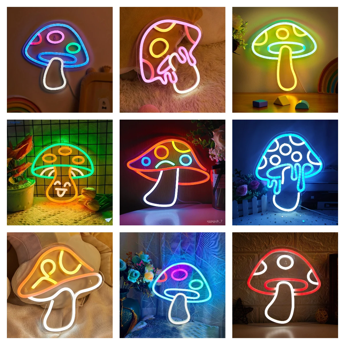 

Led Neon Mushroom Cute Neon Sign 3D Wall Art & Game Room Decor Dimmable Led Mushroom Neon Light Gifts Bedroom Kids