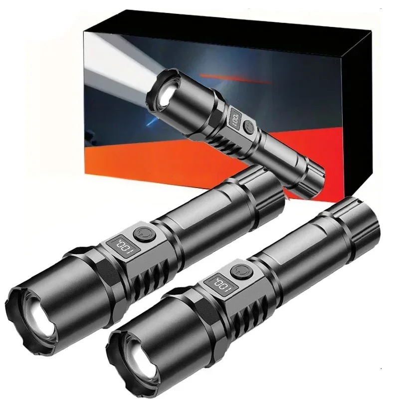 Lampe de poche haute puissance Type C lampe de poche LED Rechargeable lampe torche puissante pour Camping randonnée Flash lumière