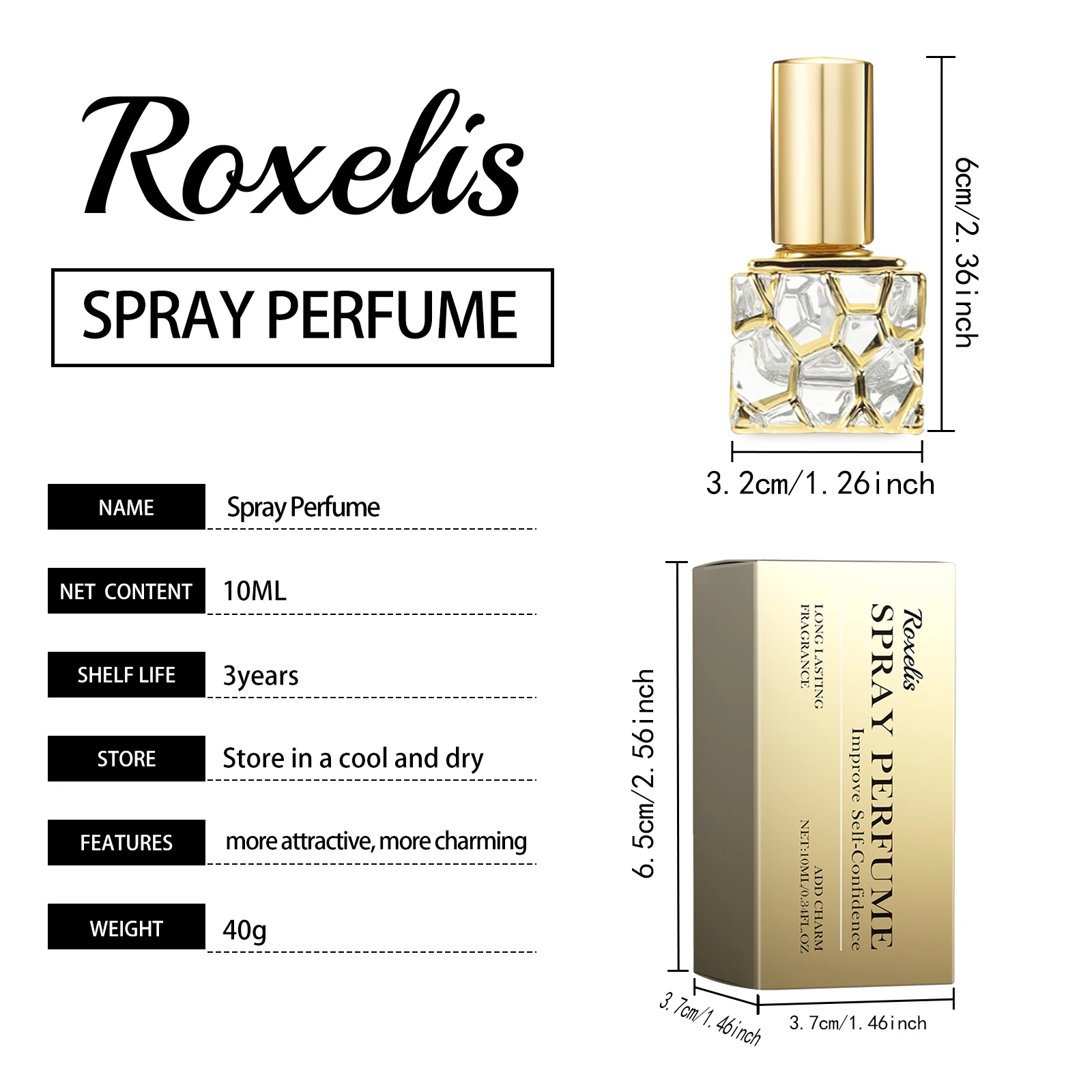 Roxelis cubo de água feminino perfume spray garrafas perfume garrafa de água perfumes decorativos garrafas de perfume viagem garrafa de fragrância